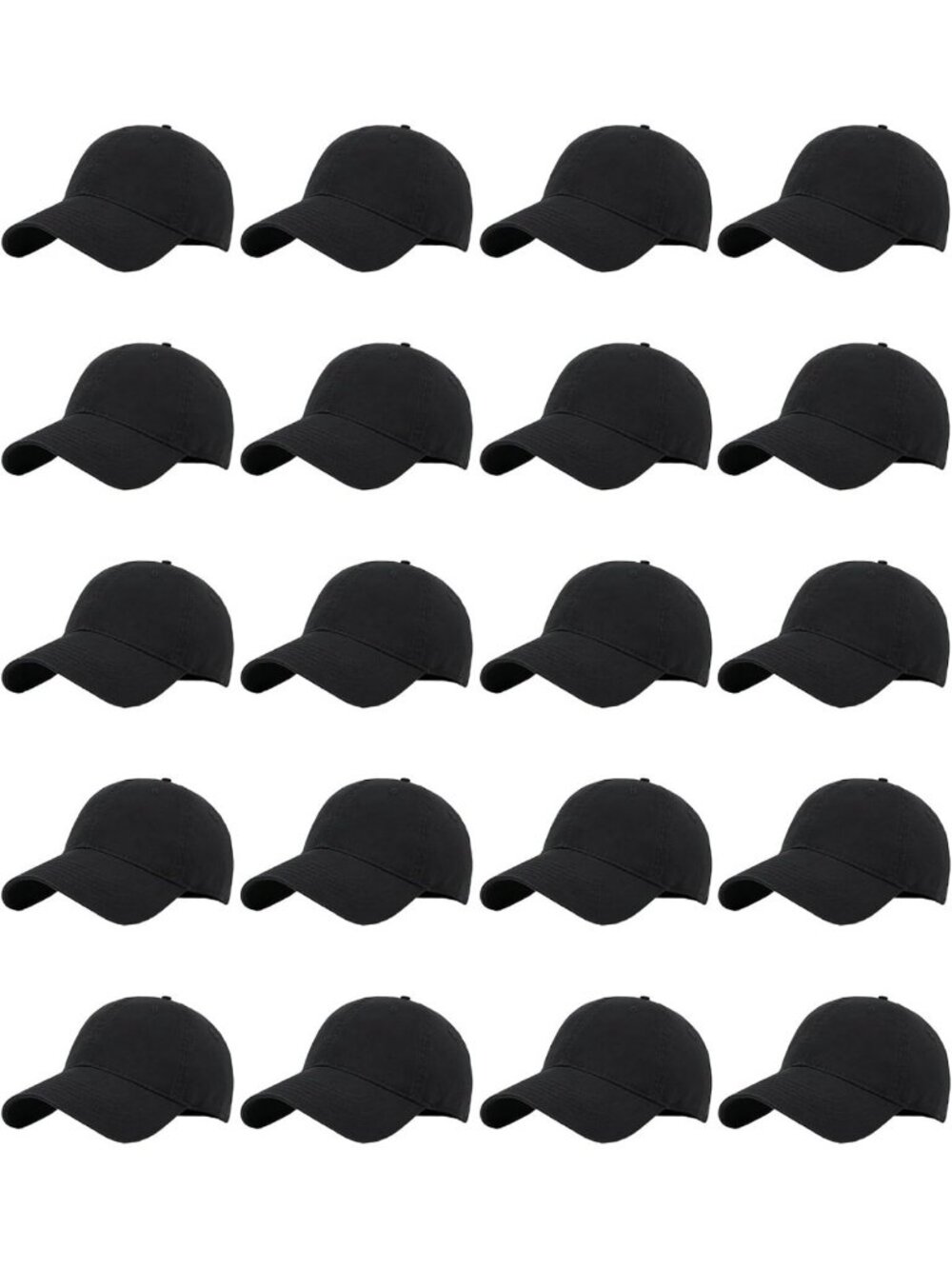 20 Pack Adjustable Blank Trucker Hats - Wholesale Baseball Caps for Men & Women